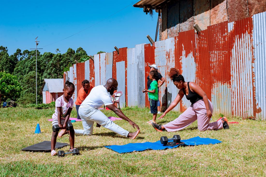 Outdoor group fitness session